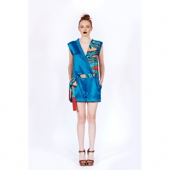 Made To Order Twisted Blue Playsuit