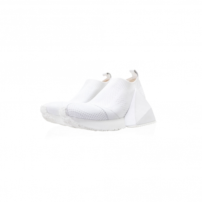 Made To Order White Premier Knit Calf Leather Slip-ons