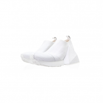 Made To Order White Premier Knit Calf Leather Slip-ons