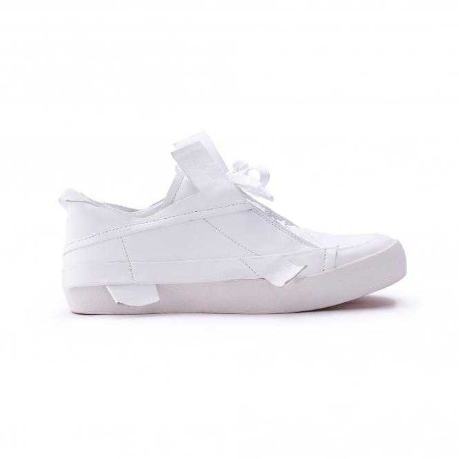 Made To Order White Wrestled Calf Hide Trainers