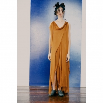 Made To Order Zero-waste Asymmetrical Draped Handy Maxi Dress