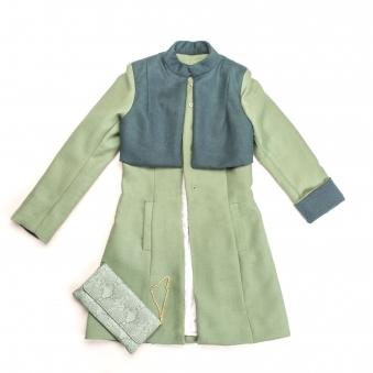 Mint Green Coat with Attached Vest