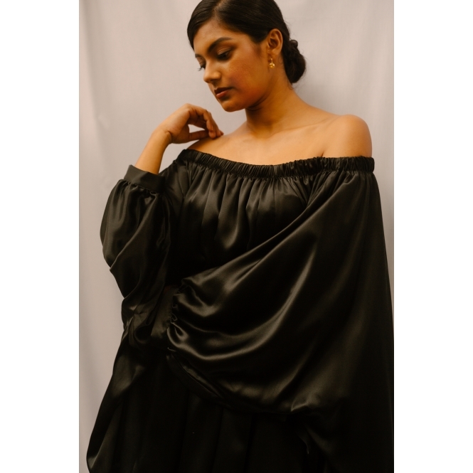 MOSS OFF SHOULDER BALLOON MINI