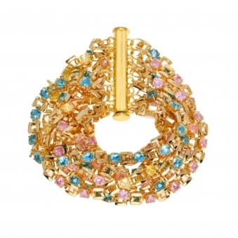 Multistone Eight Layer Bracelet
