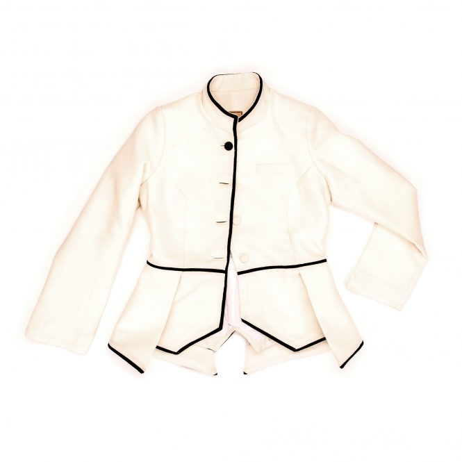 Off White Wool Peplum Jacket
