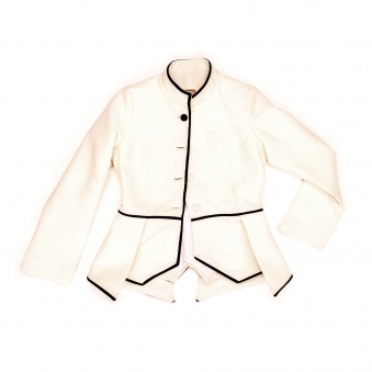 Off White Wool Peplum Jacket