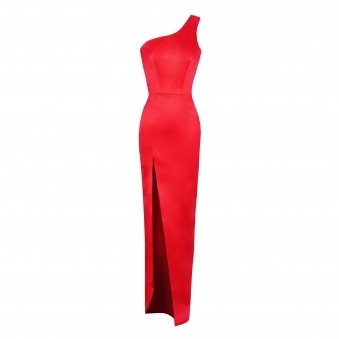 One Shoulder Dress with a Slit