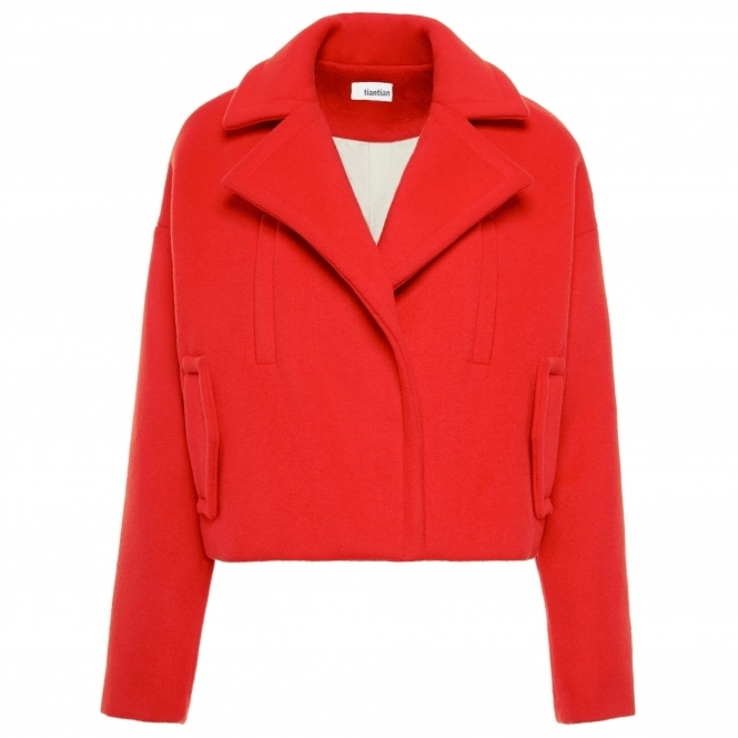 Orange Structured Wool-Blend Jacket