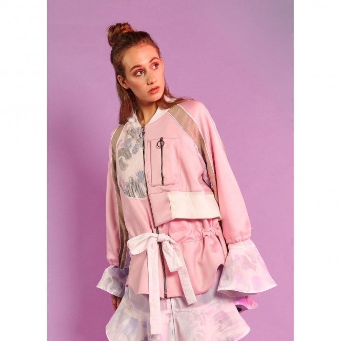Pink Neoprene Bomber