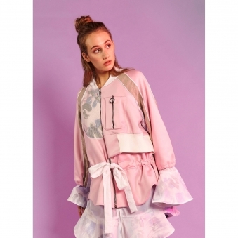 Pink Neoprene Bomber