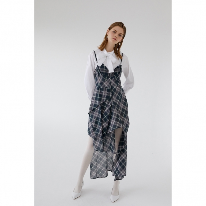 Plaid Asymmetrical Dress