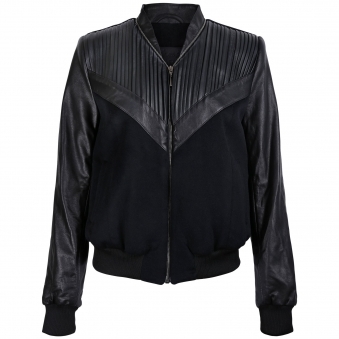 Pleated Bomber Jacket