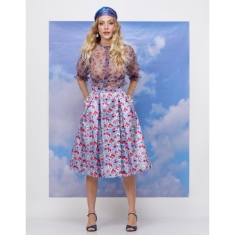 Pulled Waist Organza Blouse