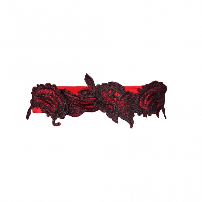 Red Belt with Hand Embellished Application