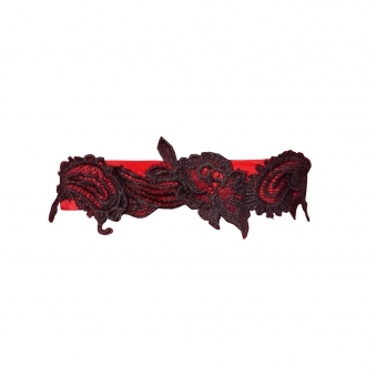 Red Belt with Hand Embellished Application