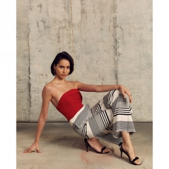 Red/Black Stripe Jumpsuit