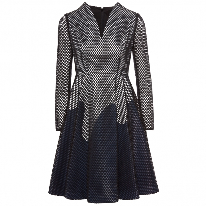 Reflective Mesh Flare Dress