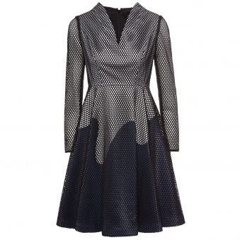 Reflective Mesh Flare Dress