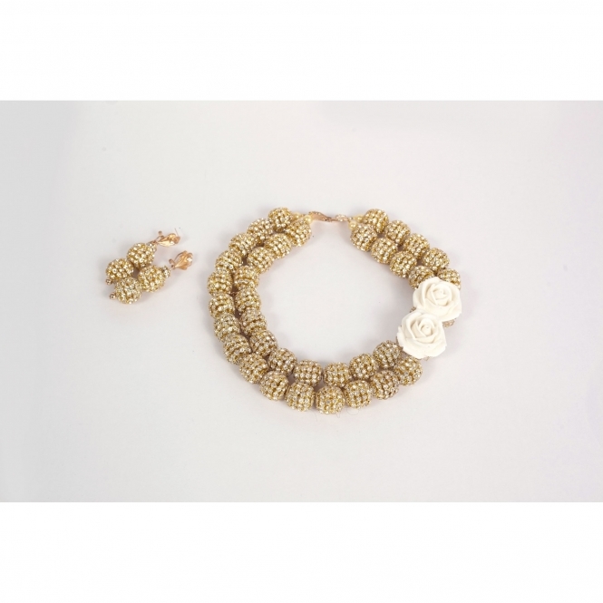 Rhinestone Coral Necklace