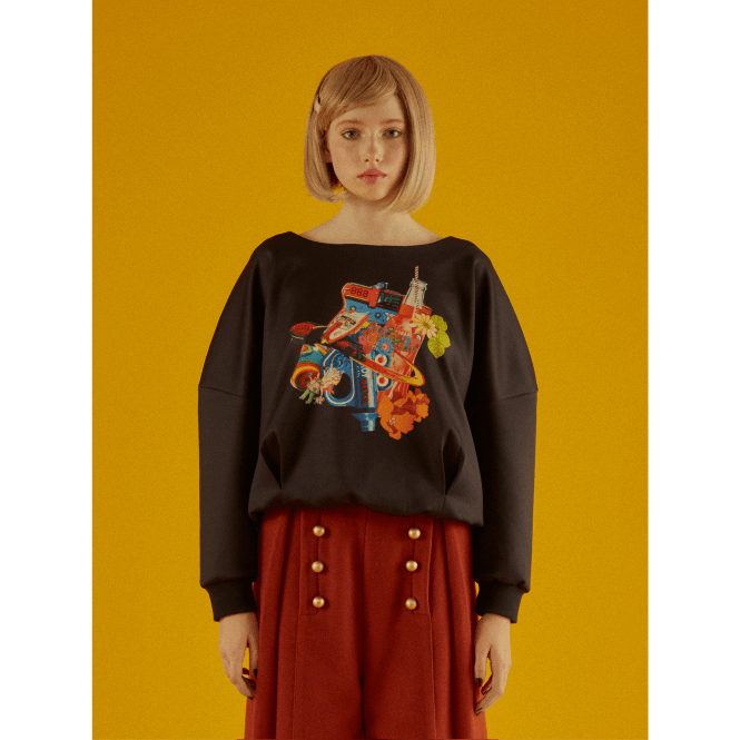 Rockets Soda Print Round Neck Jumper