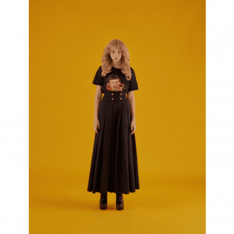 Black High Waist Pleated Culottes