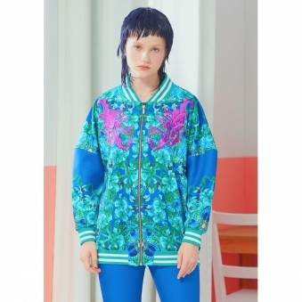 Blue Mojolica Embroidery Jacket