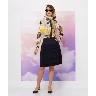 Sace Black & Gold Print Blouse