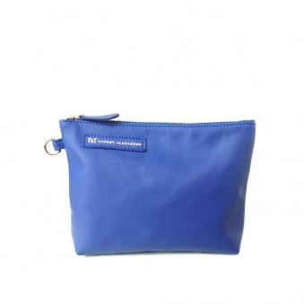 Sapphire Blue Smooth Leather Clutch Bag