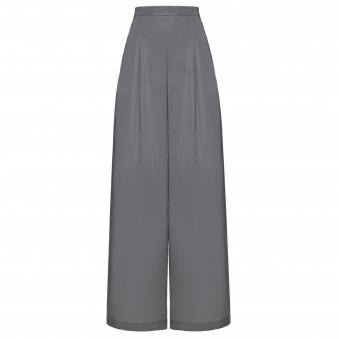 Silver Reflective Wide-Leg Pants