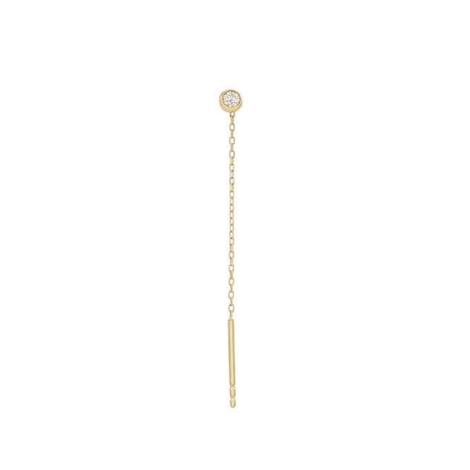 Single Diamond Drape Earring