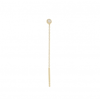 Single Diamond Drape Earring