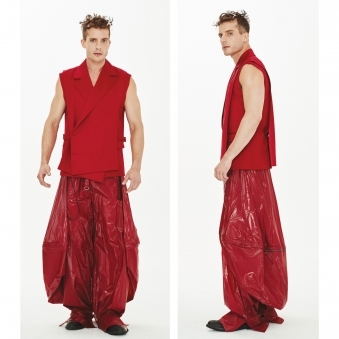 Made To Order Trash Bag Trousers With Hidden Jacket