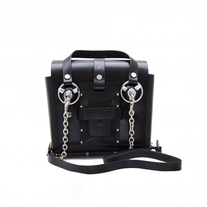 Small Black & Silver Studded Leather Bag