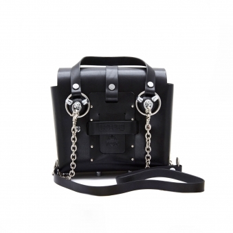 Small Black & Silver Studded Leather Bag