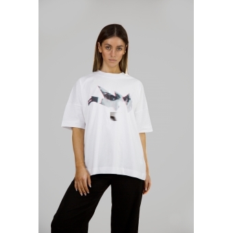 Spike visor print oversized t-shirt
