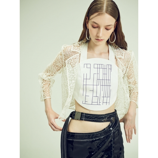 SS20 Made To Order Circular Digital Print Bustier Top