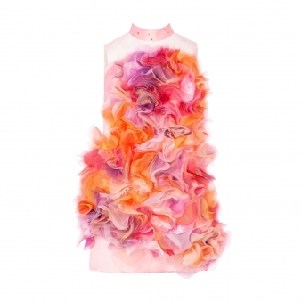 Stargazing Bloom Flower Dress with a Collar