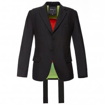 Structured Black Wool Blazer Jacket