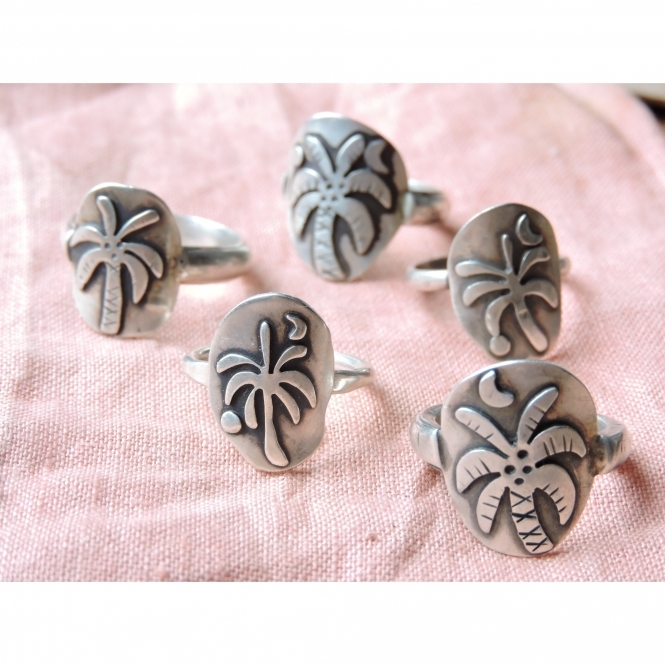 The Travelling Tree & Palm Tree Sterling Silver Rings