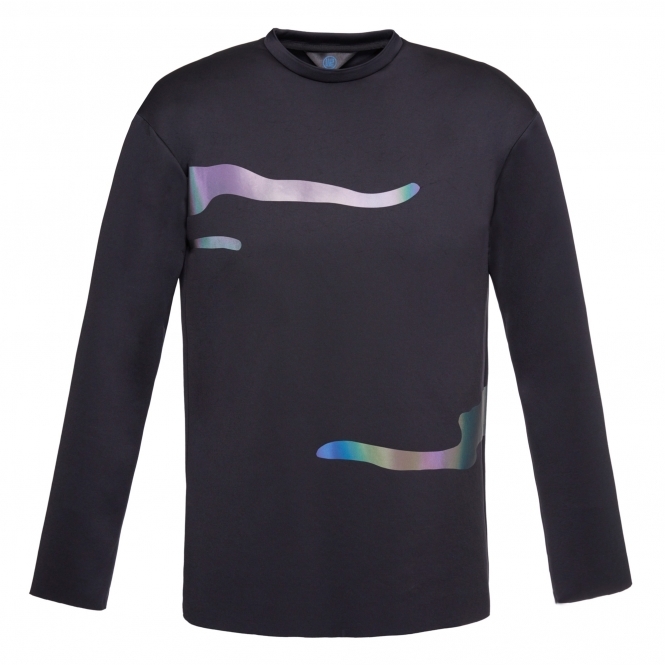 Black Long Sleeve Shirt with Flash Reactive Trim