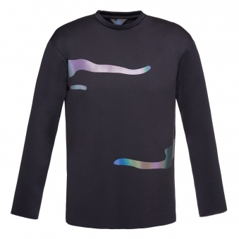 Black Long Sleeve Shirt with Flash Reactive Trim