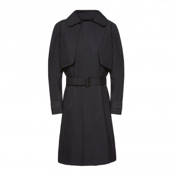 Black Trench Coat with Flash Reactive Cuff Straps