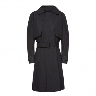 Black Trench Coat with Flash Reactive Cuff Straps