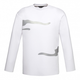 White Long Sleeve Shirt with Flash Reactive Trim