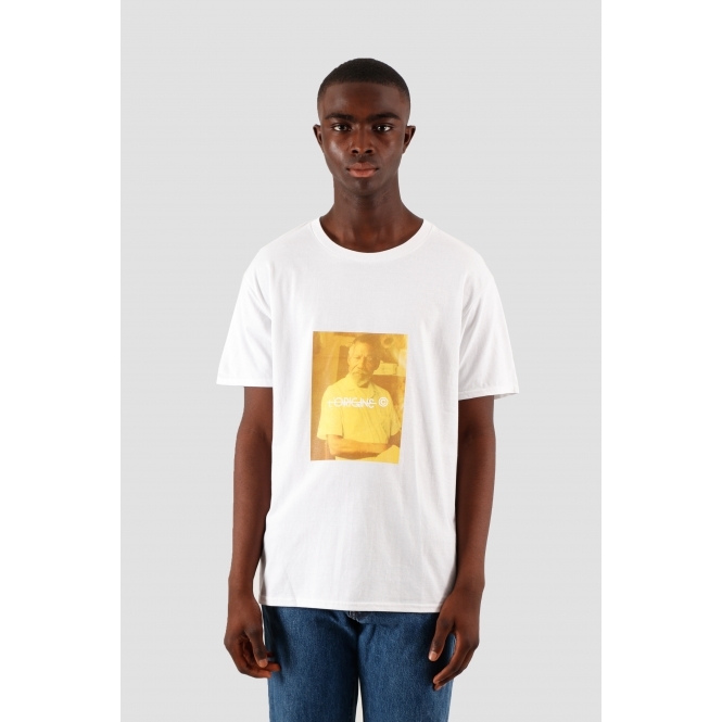 White Orange Amon Kotei Portrait T-Shirt