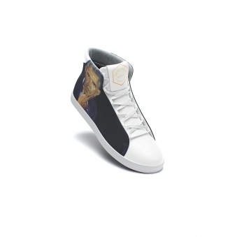 White Printed AirObama Cares High Top