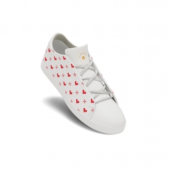 White Printed Hearts Ultra Low Top