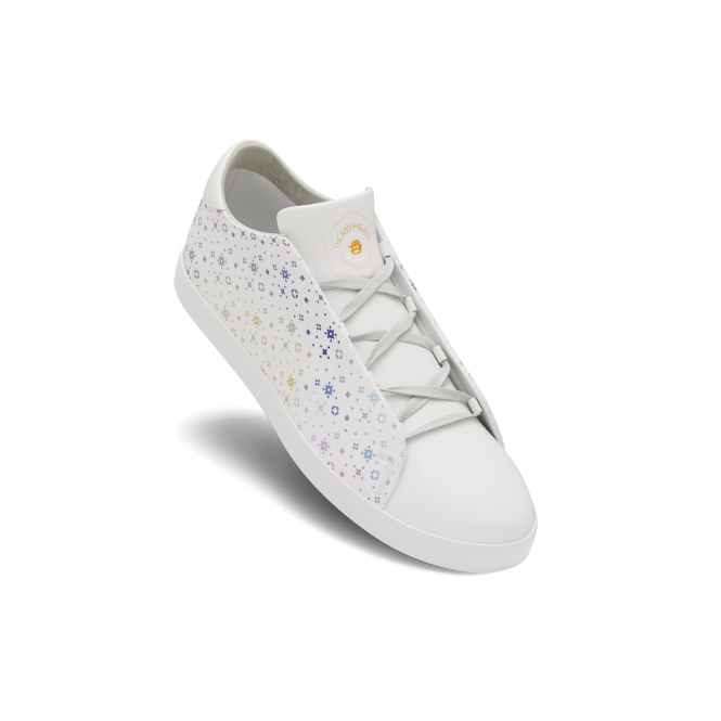 White Printed Sparkles Ultra Low Top