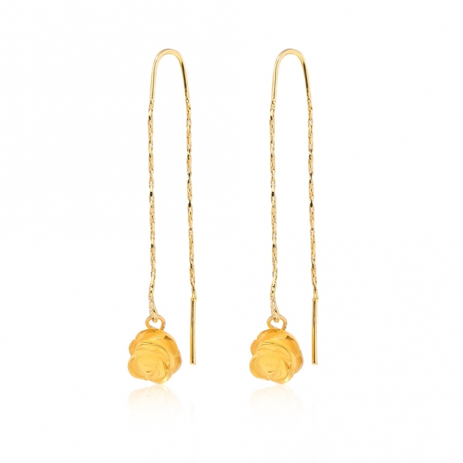 Yellow Citrine Roses Earrings