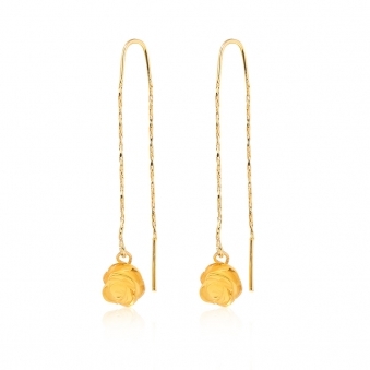 Yellow Citrine Roses Earrings